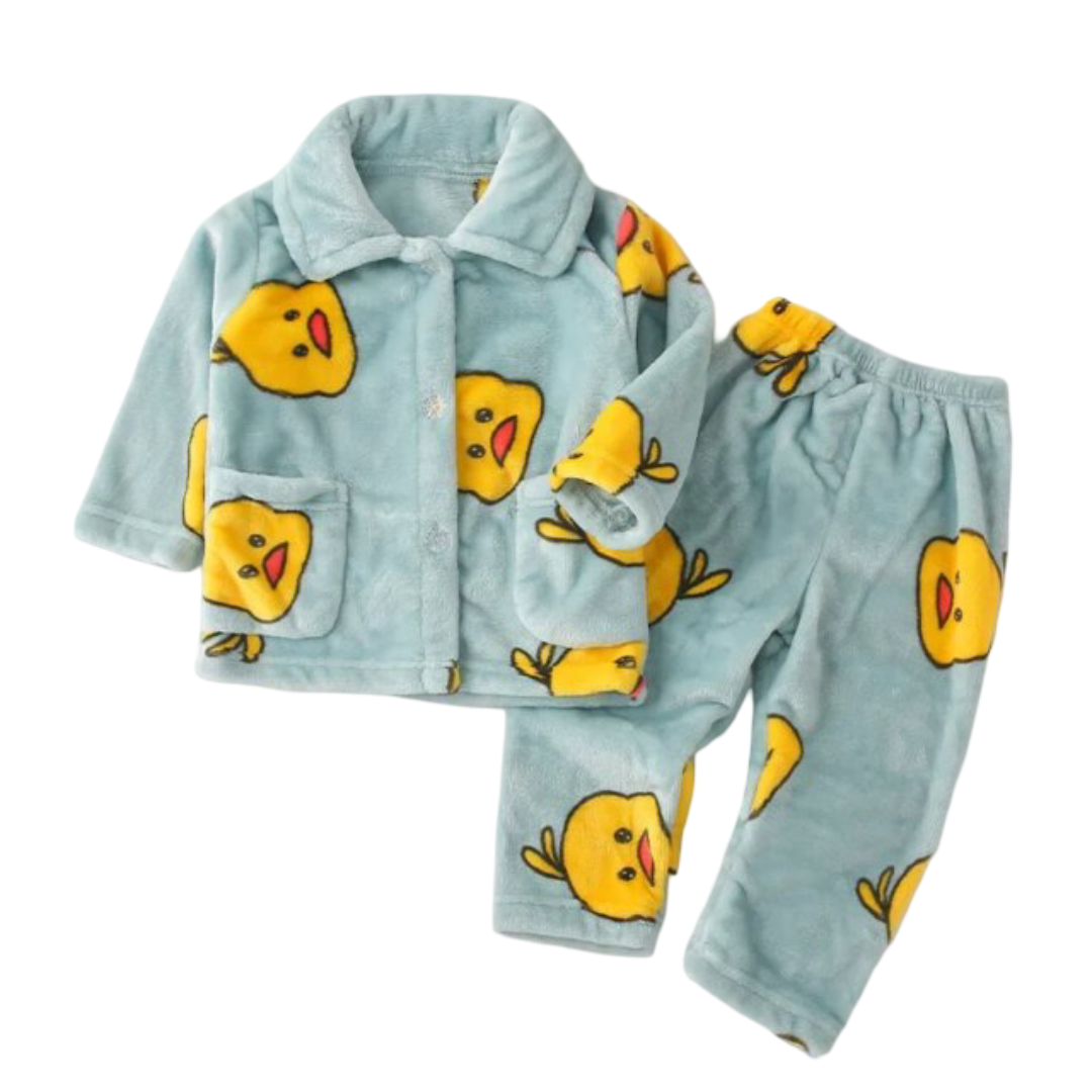 Kawaii Chick Printed Children's Pajamas Set