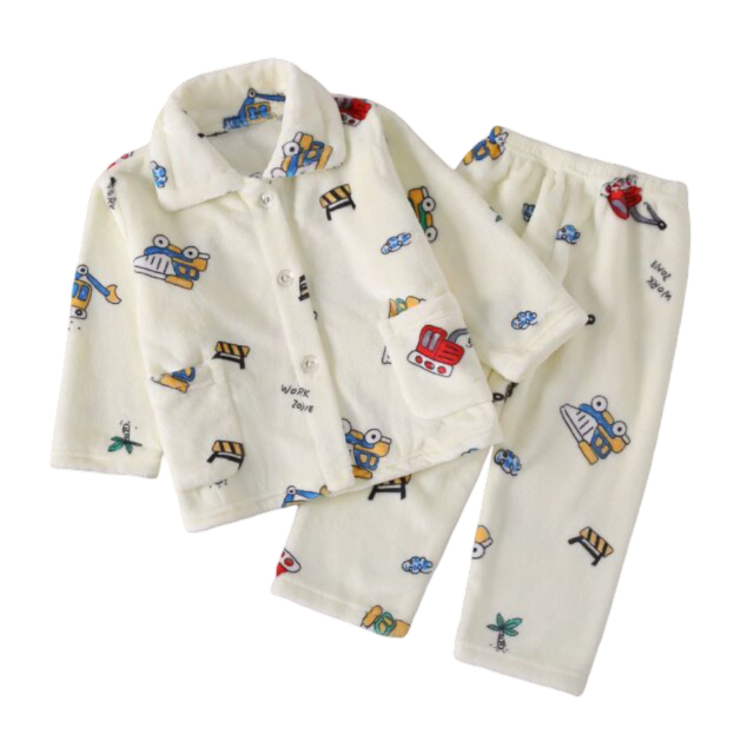 Kawaii Vehicle Printed Children's Pajamas Set