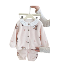 Kawaii Dog Printed Long Sleeve Pajamas Set For Kids Kawaii Dog Printed Long Sleeve Pajamas Set For Kids