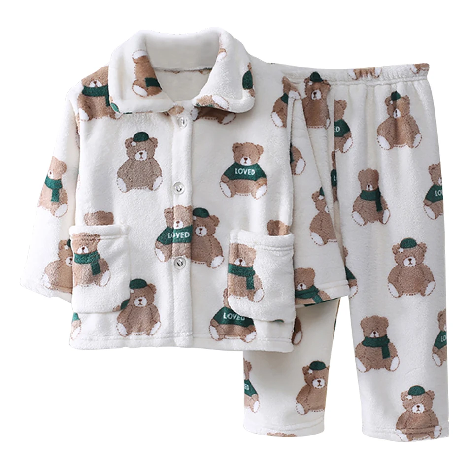 Kawaii Teddy Bear Printed Winter Pajama Set Kawaii Teddy Bear Printed Winter Pajama Set