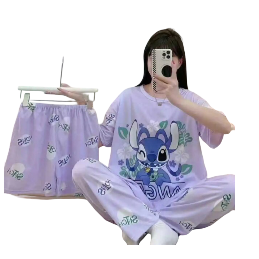 3Pcs Kawaii Stitch Pajamas