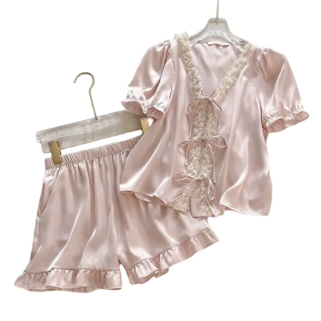 2Pcs Kawaii Satin Pajama Set