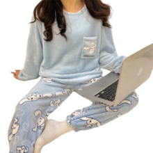 Anime Kawaii Cinnamoroll Plush Pajamas Set Anime Kawaii Cinnamoroll Plush Pajamas Set