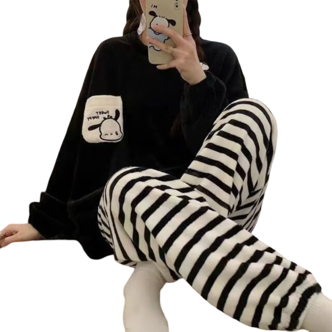 Anime Kawaii Pochacco Plush Pajamas Set