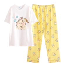 Kawaii Chiikawa Usagi Round Neck Pajamas Set Kawaii Chiikawa Usagi Round Neck Pajamas Set