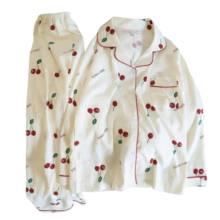 2Pcs Kawaii Cherry Print Pajamas Set 2Pcs Kawaii Cherry Print Pajamas Set