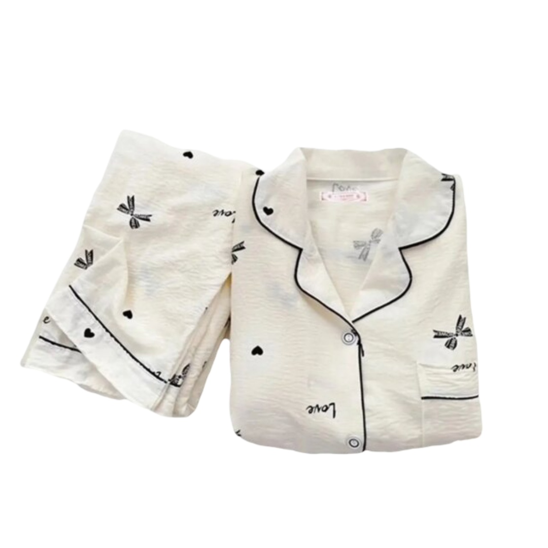 Kawaii Floral Print Pajama Set
