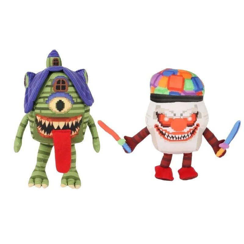 2Pcs Kawaii Steal A Brainrot La Casa Boo And Cappuccino Clownino Plush Toy