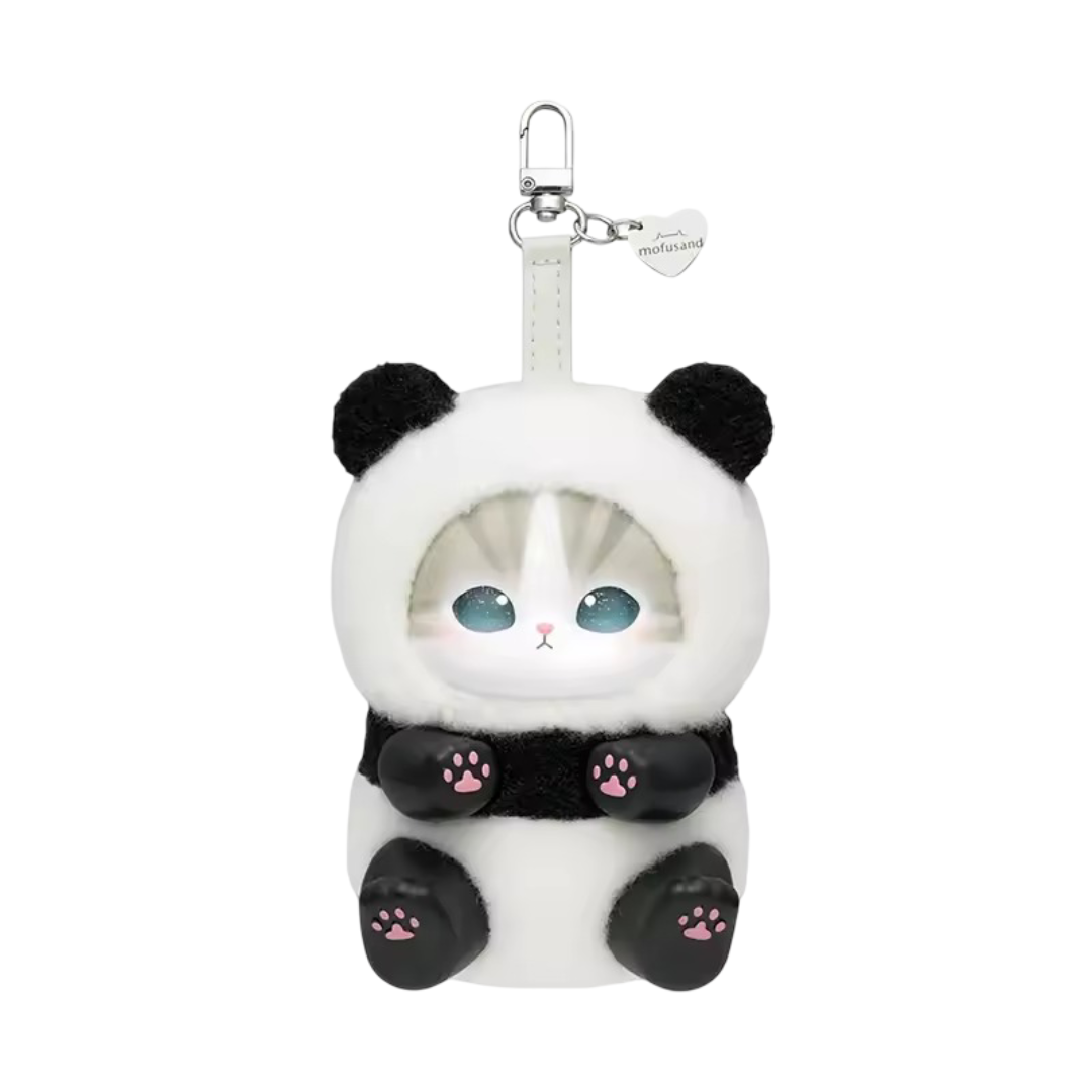 Kawaii Mofusand Cat Turn Into Panda Plush Keychain