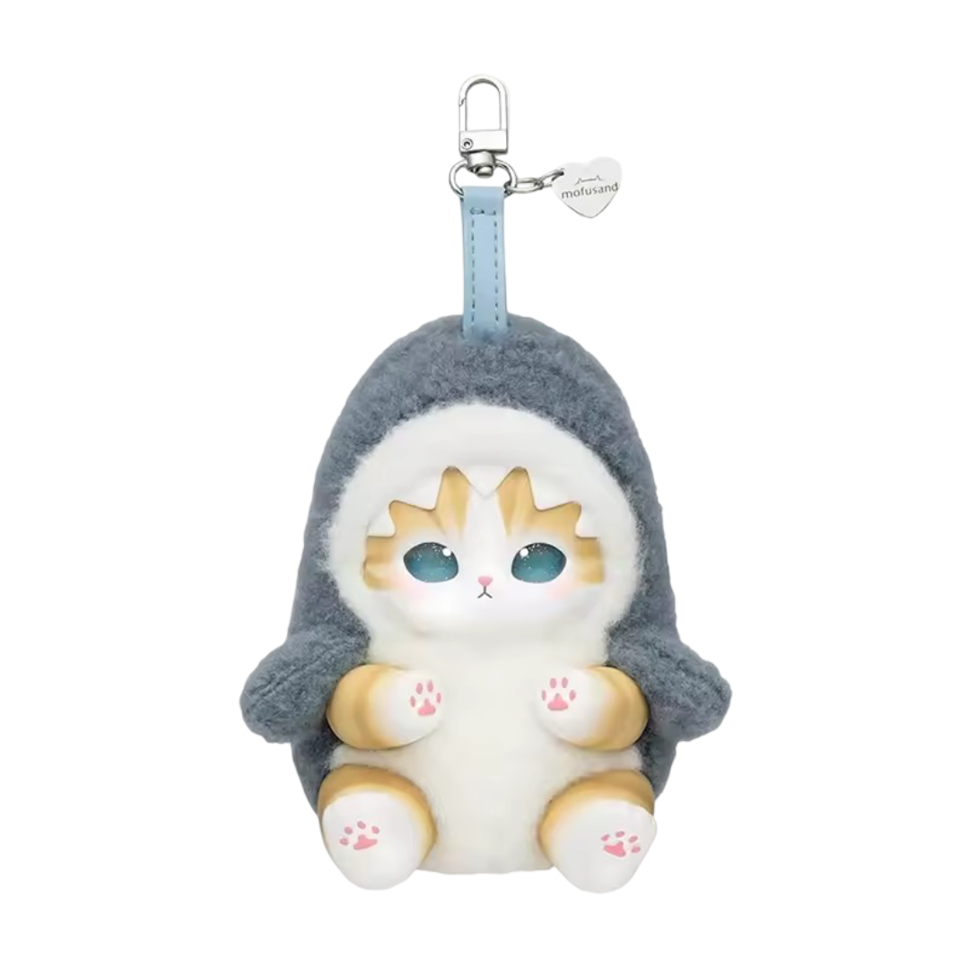 Kawaii Mofusand Cat Turn Into Shark Plush Keychain Kawaii Mofusand Cat Turn Into Shark Plush Keychain
