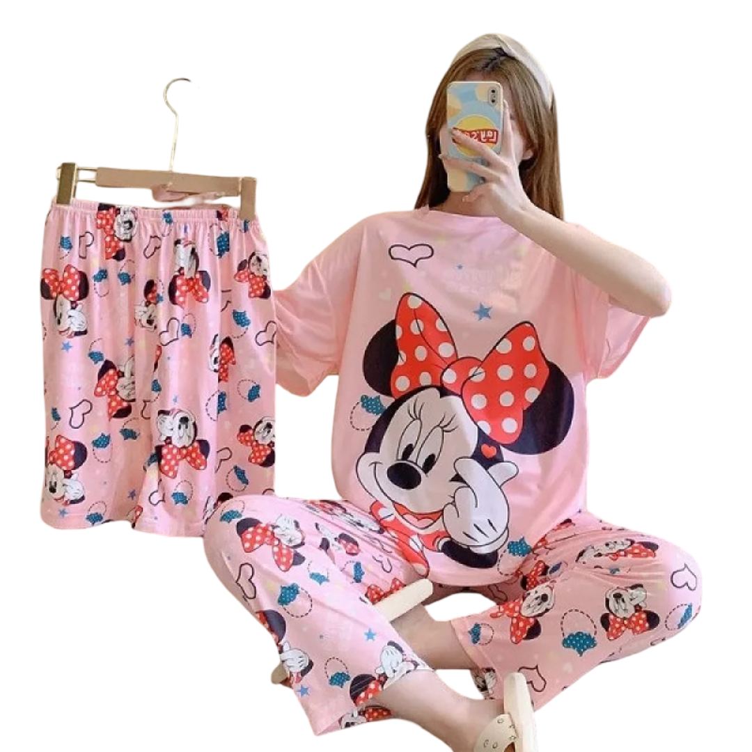 3Pcs Kawaii Minnie Mouse Pajamas