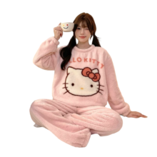 Kawaii Cartoon Sanrio Hello Kitty Plush Pajama Set Kawaii Cartoon Sanrio Hello Kitty Plush Pajama Set