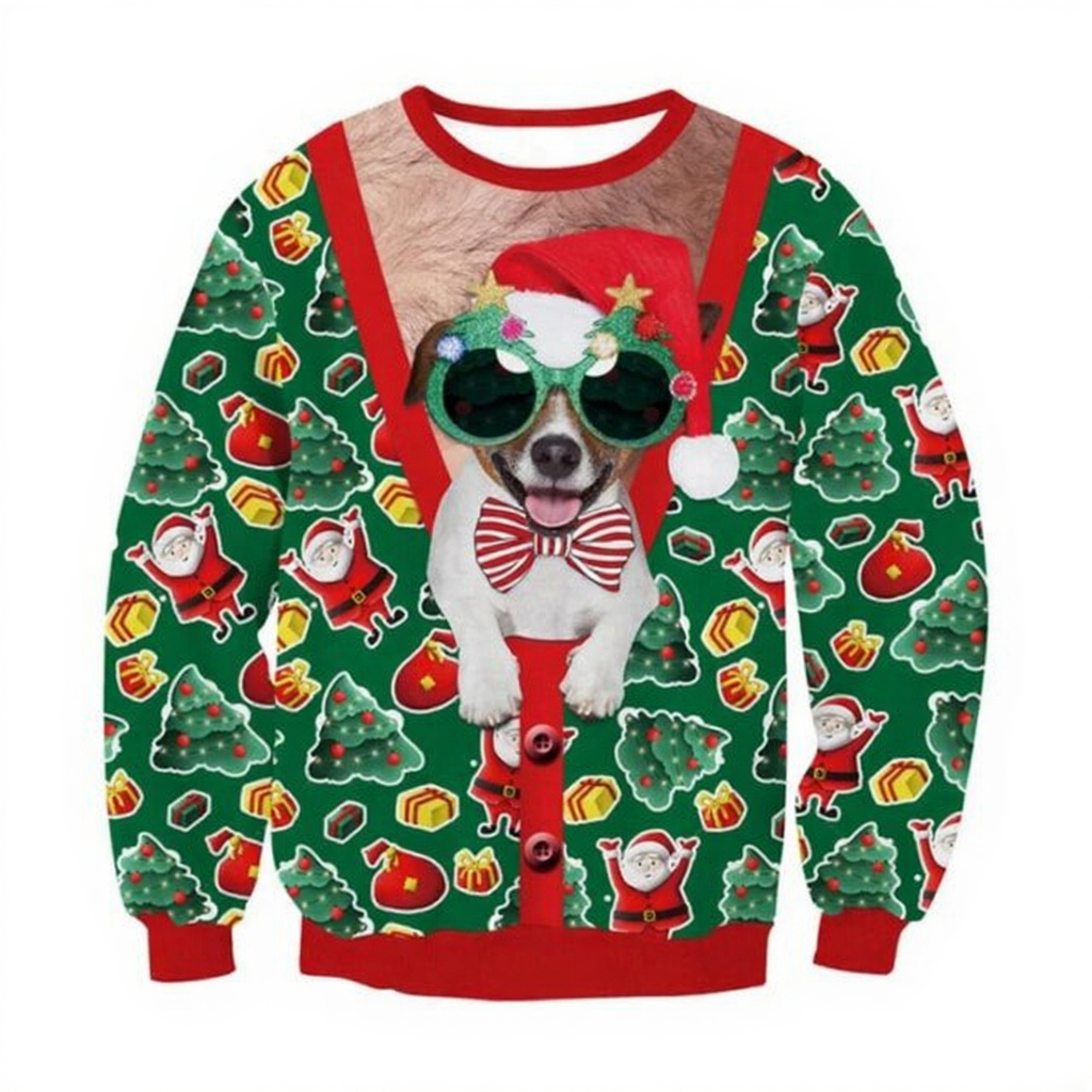 Kawaii Christmas Dog 3D Printed Sweatshirts Kawaii Christmas Dog 3D Printed Sweatshirts