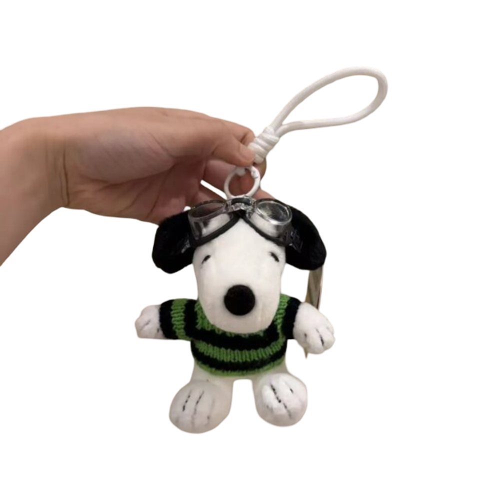 Kawaii Snoopy With Glass Plush Keychain