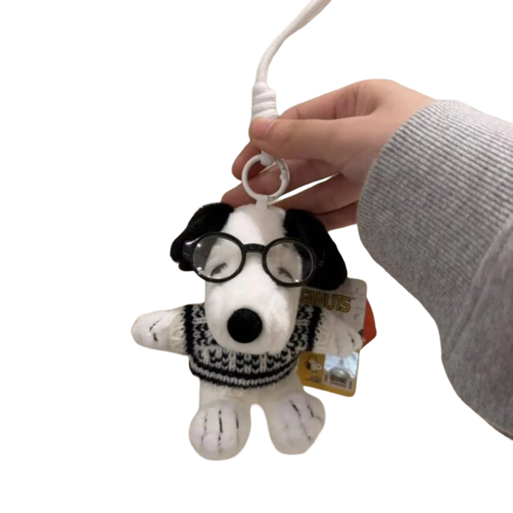 Kawaii Snoopy With Glass Soft Plush Keychain