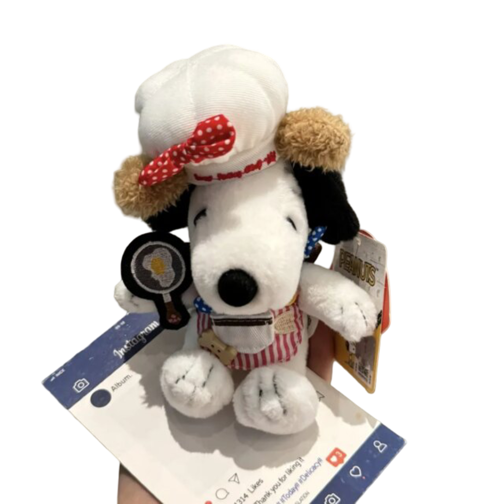 Kawaii Peanuts Snoopy Chef Plush Keychain
