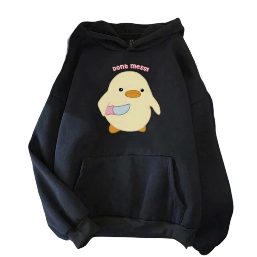 Kawaii Duck Holding Knife Hoodie