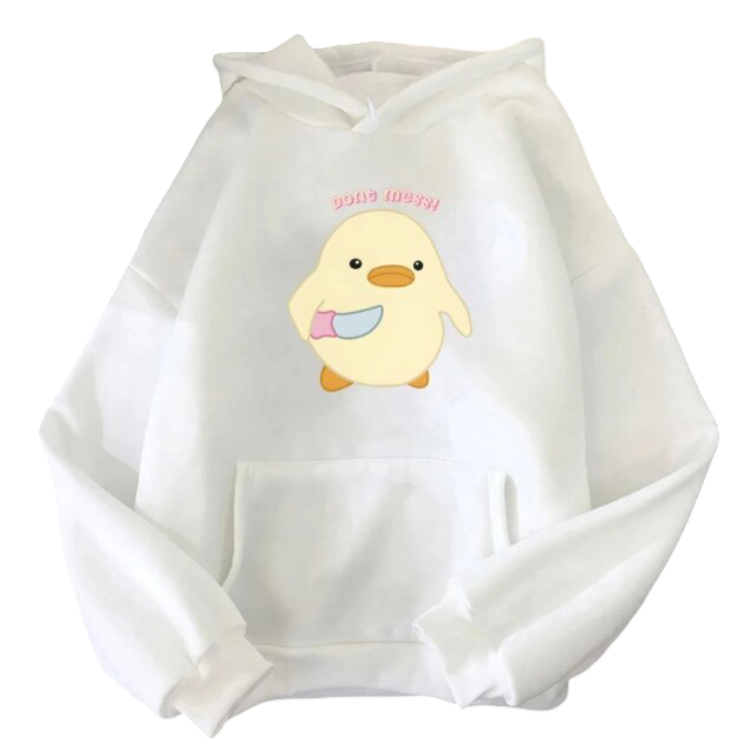 Kawaii Duck Holding Knife Hoodie