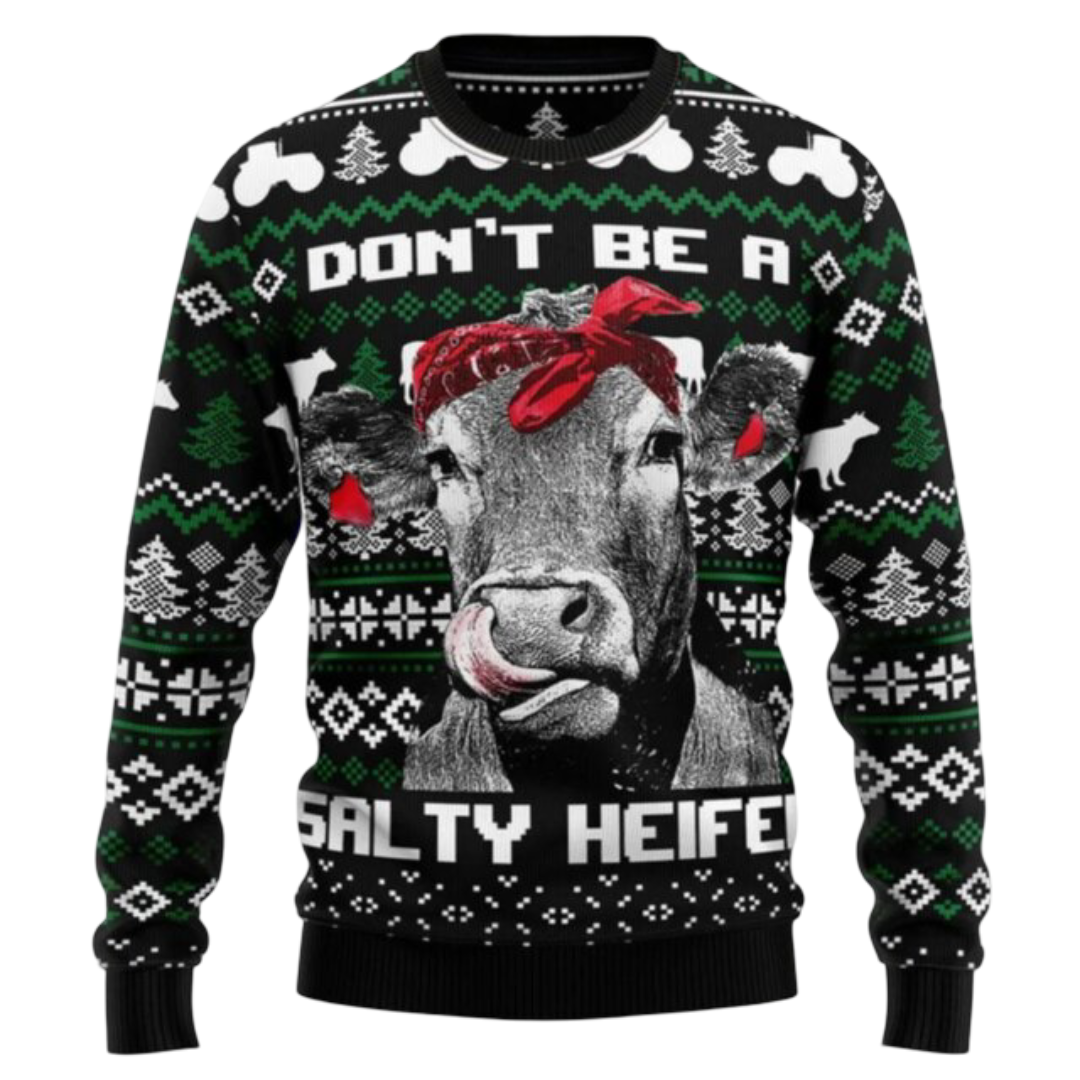 Kawaii Christmas Cow Print Sweater Kawaii Christmas Cow Print Sweater
