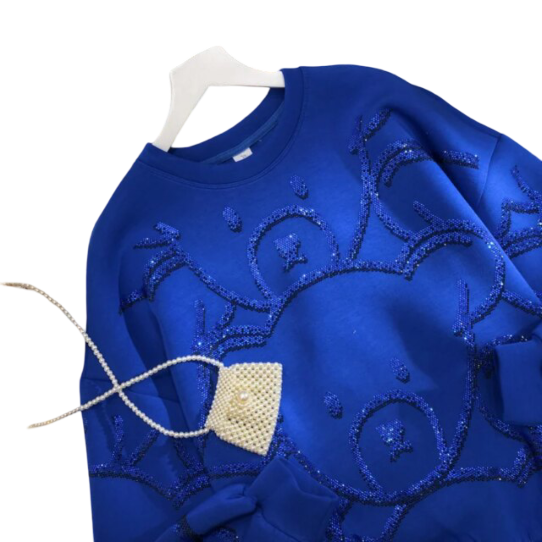 Kawaii Rhinestone Diamond Bear Hoodie