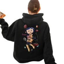 Kawaii Coraline Jones Print Hoodie Kawaii Coraline Jones Print Hoodie