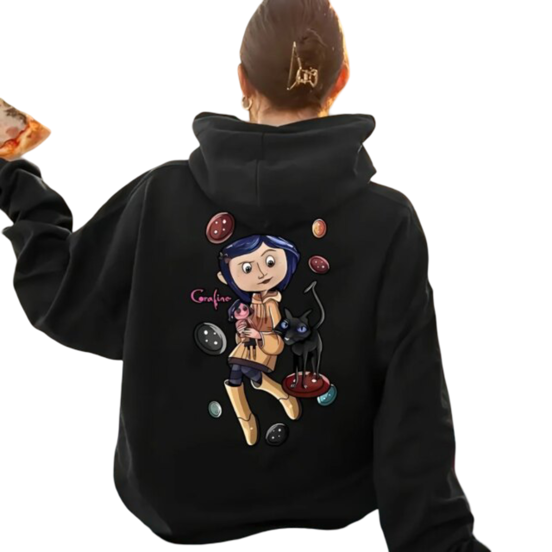 Kawaii Coraline Jones Print Hoodie