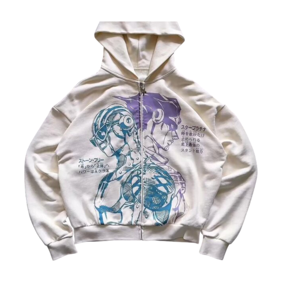 Kawaii Star Platinum Printed Hoodie