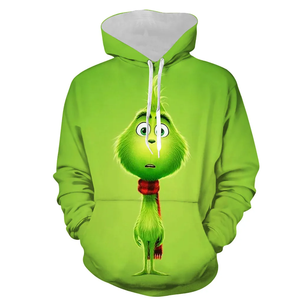 Kawaii Christmas Cartoon The Grinch Character Hoodie