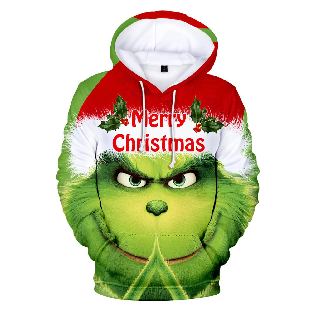 Kawaii Christmas Cartoon The Grinch Character Hoodie