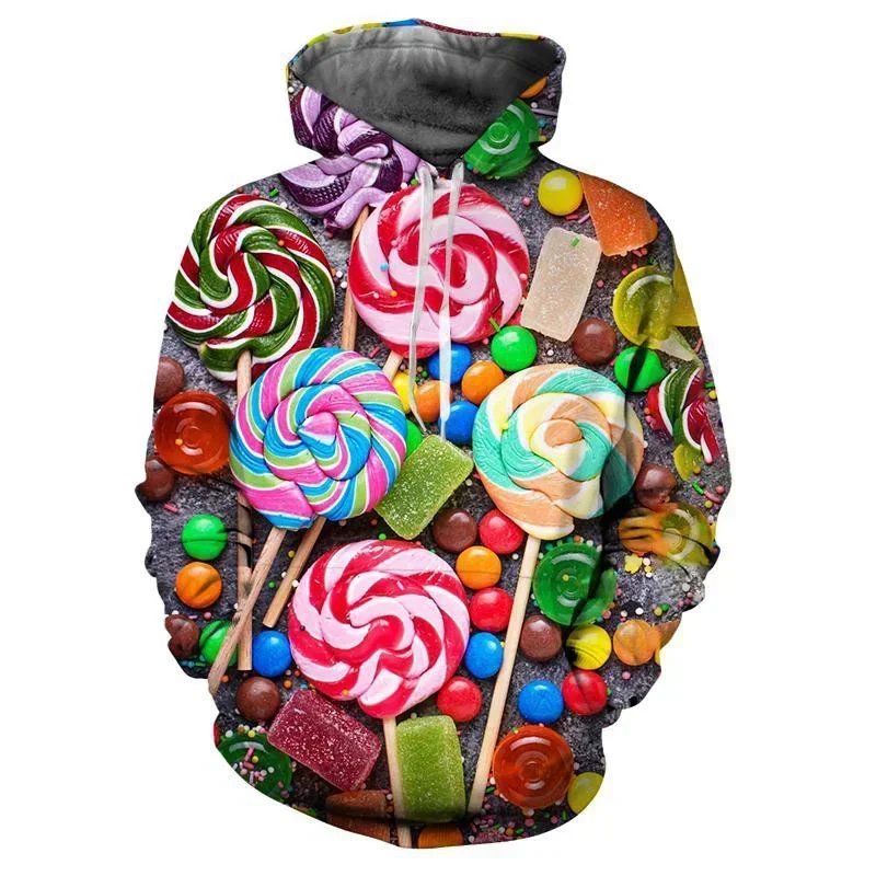 Kawaii Candy Lollipop 3D Printed Hoodie