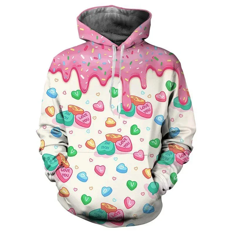 Kawaii Candy Lollipop 3D Printed Hoodie