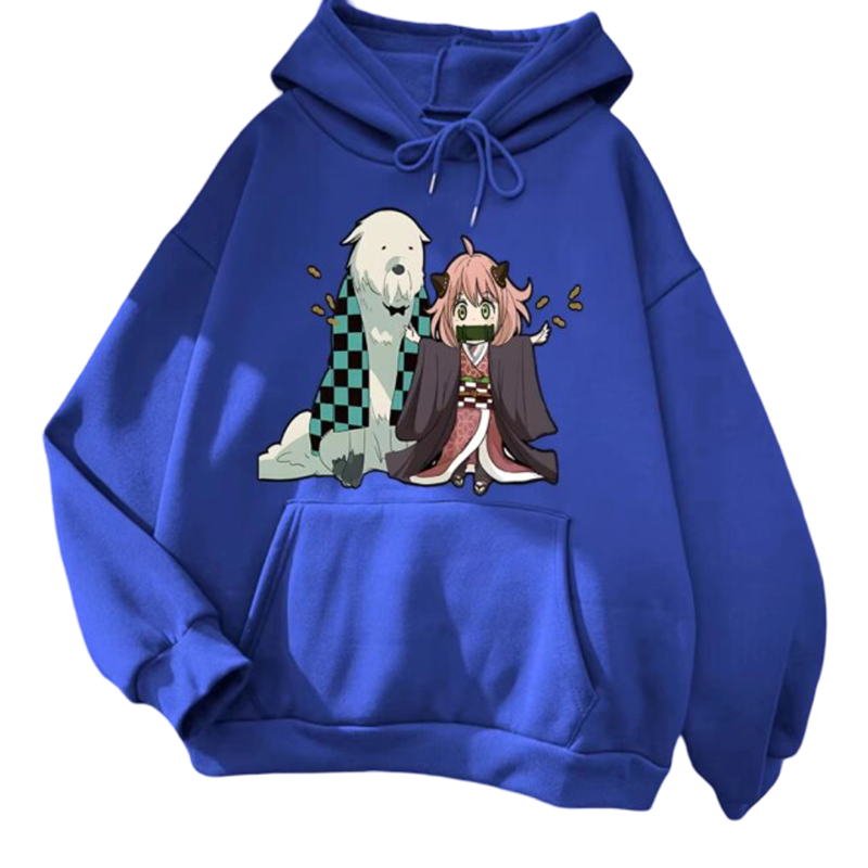 Kawaii Spy X Family Anya And Bond Printed Hoodie