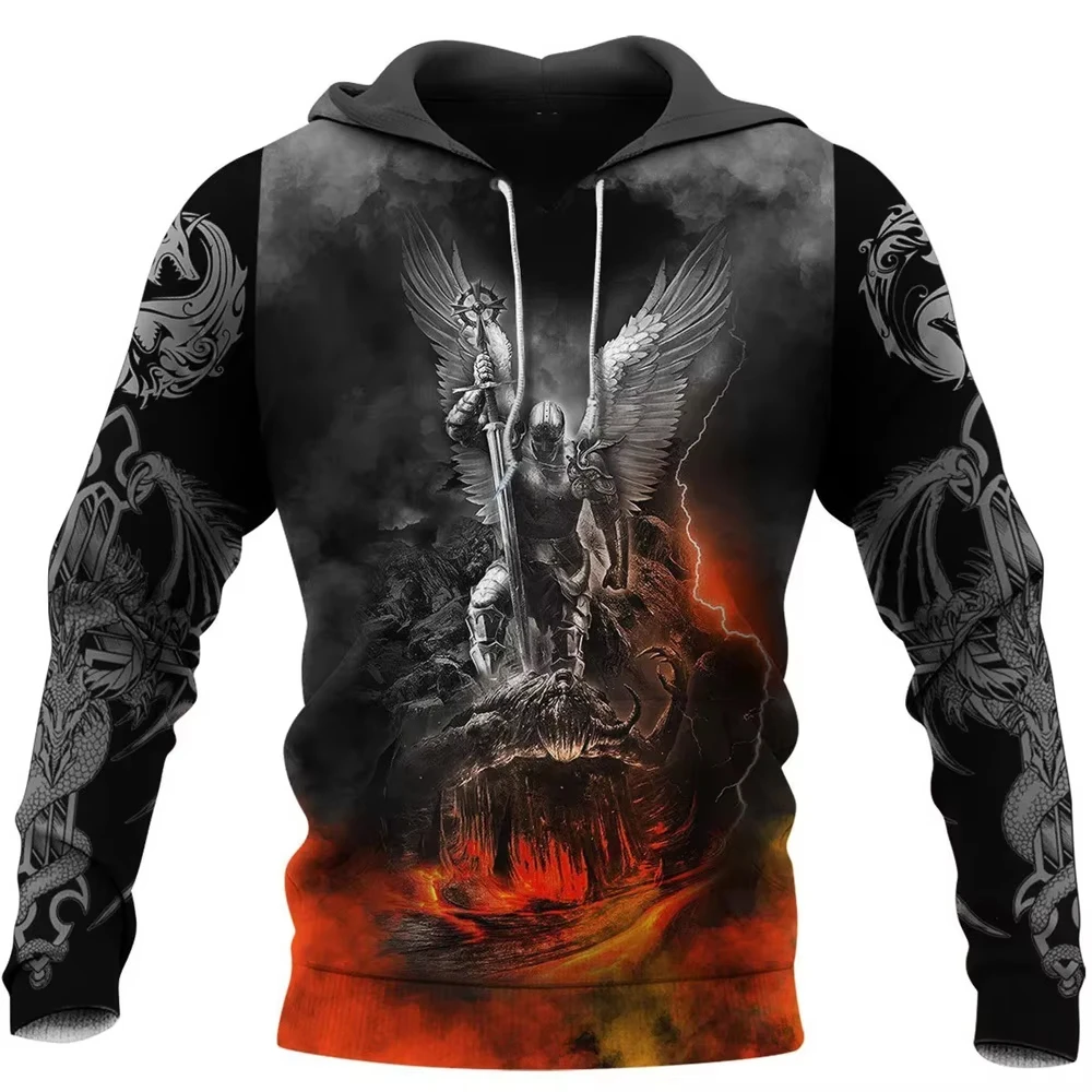 Kawaii Michael Vanquishing Satan 3D Print Hoodie 
