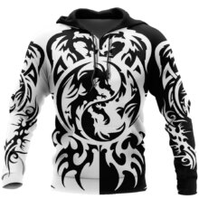 Kawaii Tribal Dragon 3D Polyester Print Hoodie Kawaii Tribal Dragon 3D Polyester Print Hoodie