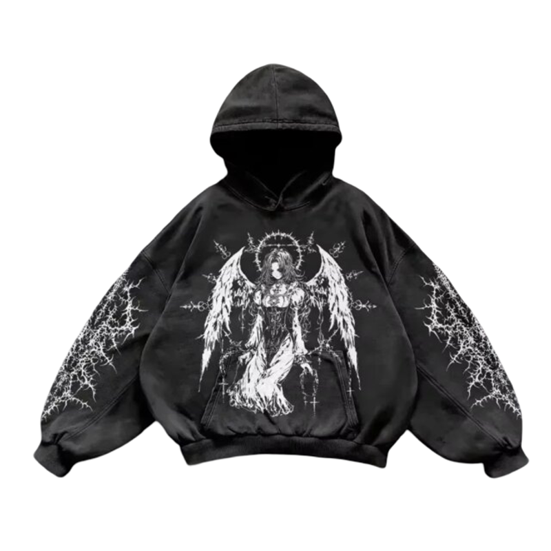 Kawaii Angel Print Hoodie