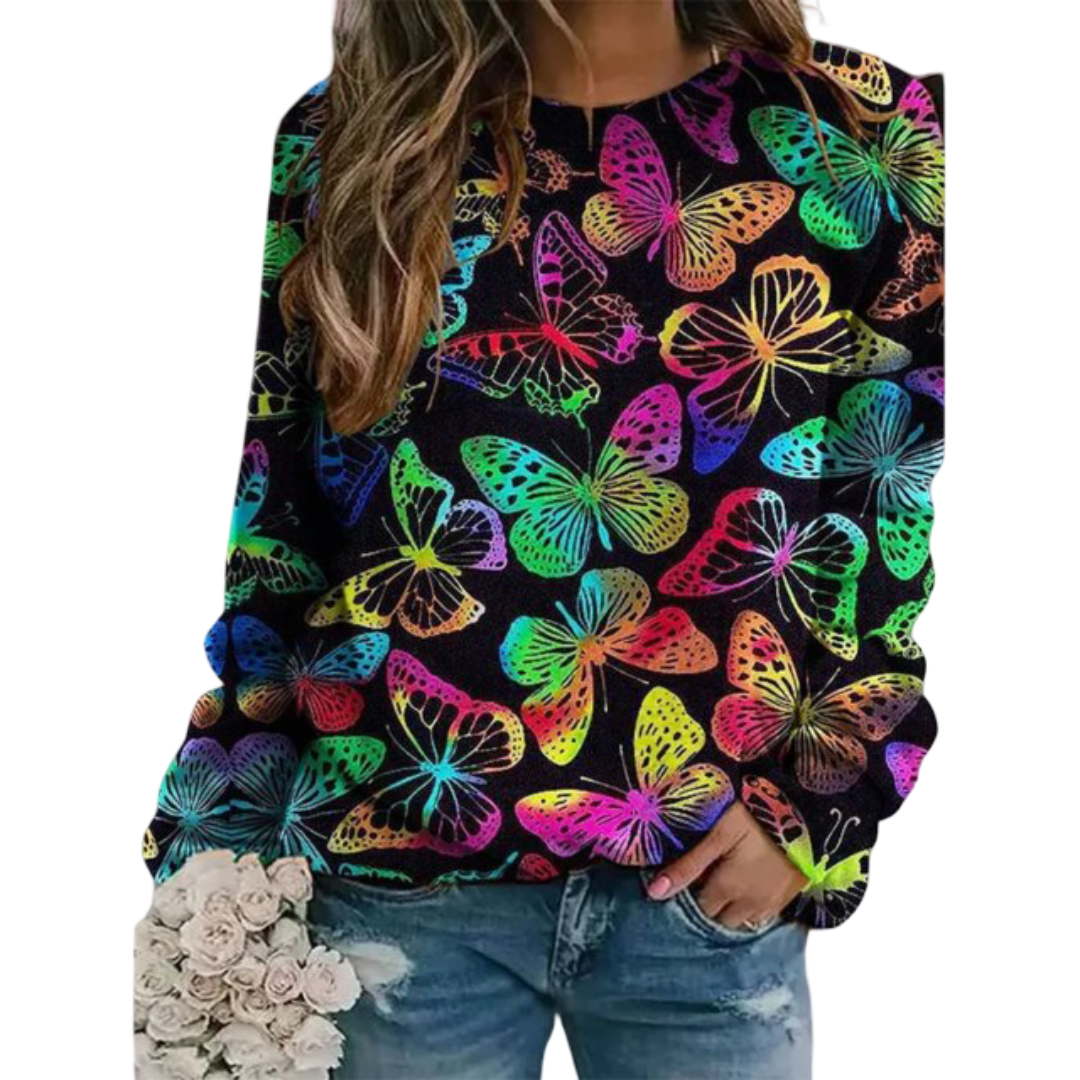 Kawaii 3D Butterfly Pattern Sweatshirt Kawaii 3D Butterfly Pattern Sweatshirt