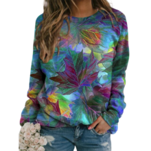 Kawaii Maple Leaf Pattern 3D Printed Sweatshirt Kawaii Maple Leaf Pattern 3D Printed Sweatshirt