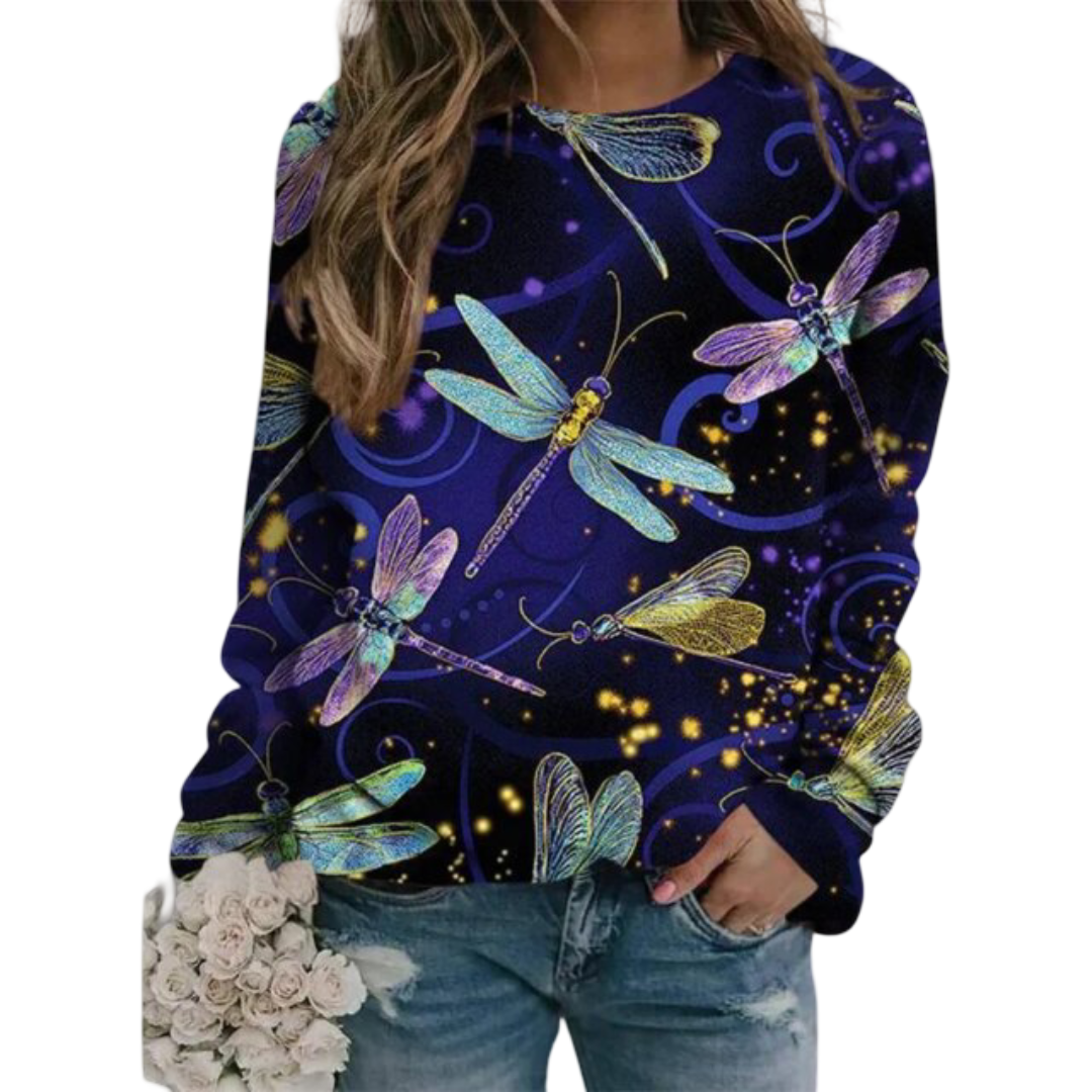 Kawaii 3D Dragonfly Pattern Printed Sweatshirt Kawaii 3D Dragonfly Pattern Printed Sweatshirt