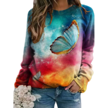 Kawaii 3D Butterfly Pattern Sweatshirt For Women Kawaii 3D Butterfly Pattern Sweatshirt For Women