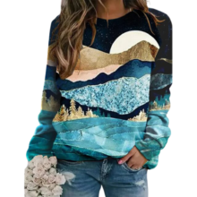 Kawaii Mountain Pattern 3D Printed Sweatshirt Kawaii Mountain Pattern 3D Printed Sweatshirt