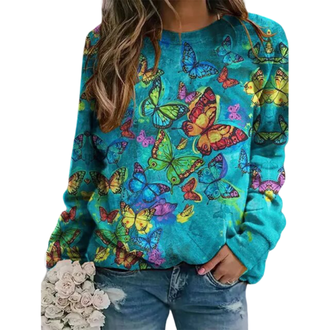 Kawaii 3D Butterfly Printed Pattern Sweatshirt