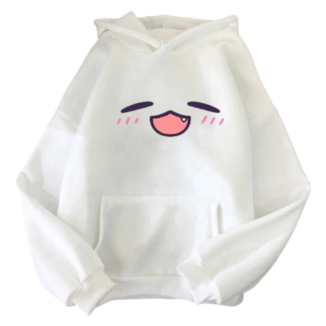 Kawaii Anime Tako Takodachi Face Printed Hoodie