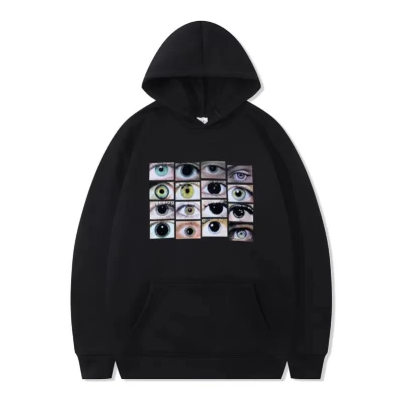 Kawaii Harajuku Punk Eyes Print Hoodie