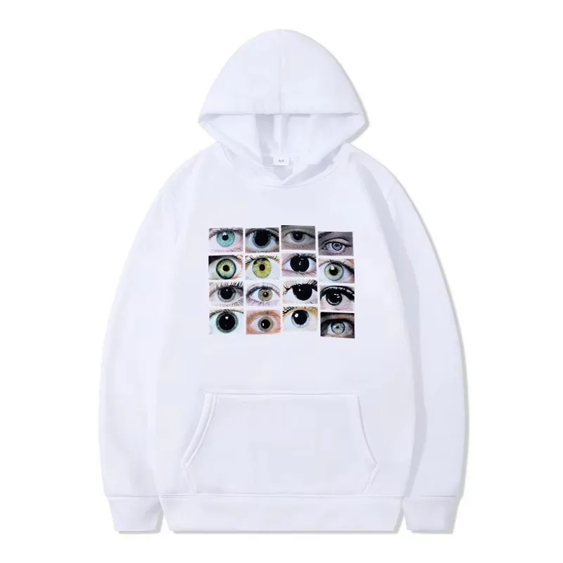 Kawaii Harajuku Punk Eyes Print Hoodie