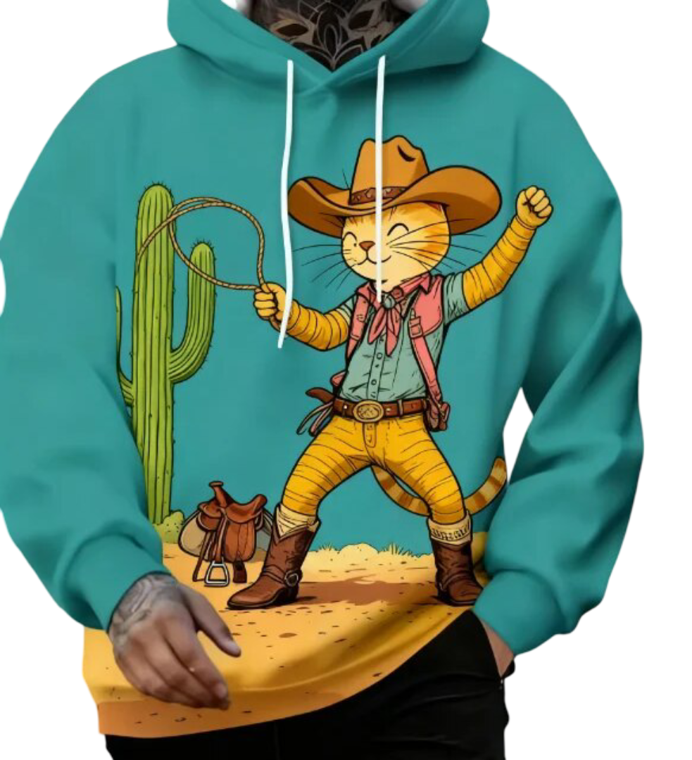 Kawaii Cat 3D Printed Hoodie