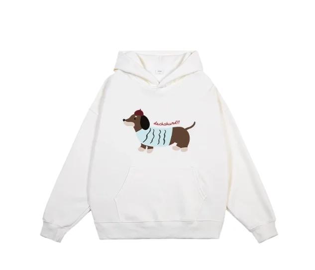 Kawaii Dachshund Dog Printed Hoodie Kawaii Dachshund Dog Printed Hoodie