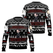 Kawaii John Wick Christmas Theme Print Sweater Kawaii John Wick Christmas Theme Print Sweater