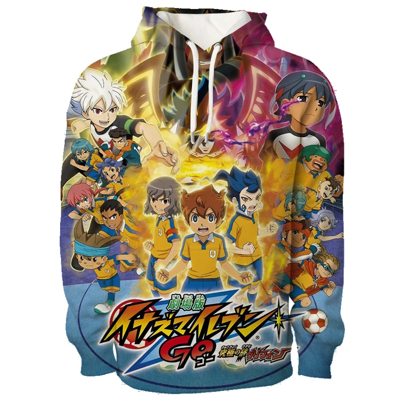 Kawaii Inazuma Eleven GO Character Long Sleeve Print Hoodie