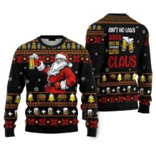 Santa Beer Ugly Christmas Kawaii Printed Sweater Santa Beer Ugly Christmas Kawaii Printed Sweater