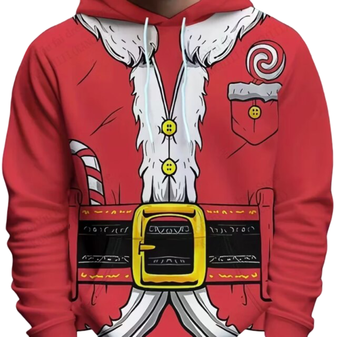 Kawaii Santa Claus Costume Printed Hoodie